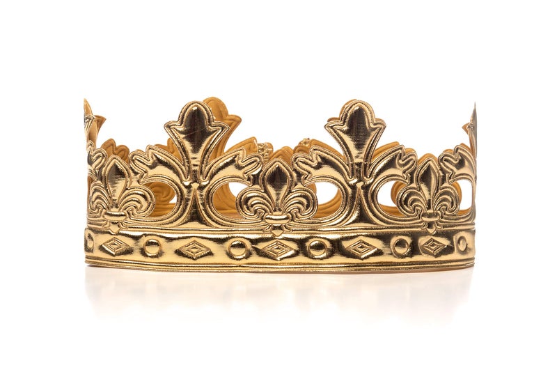 Little Adventures Soft Golden and Silver Prince and King Crowns Dress Up Costume Accessory (Gold Prince) - Image 1